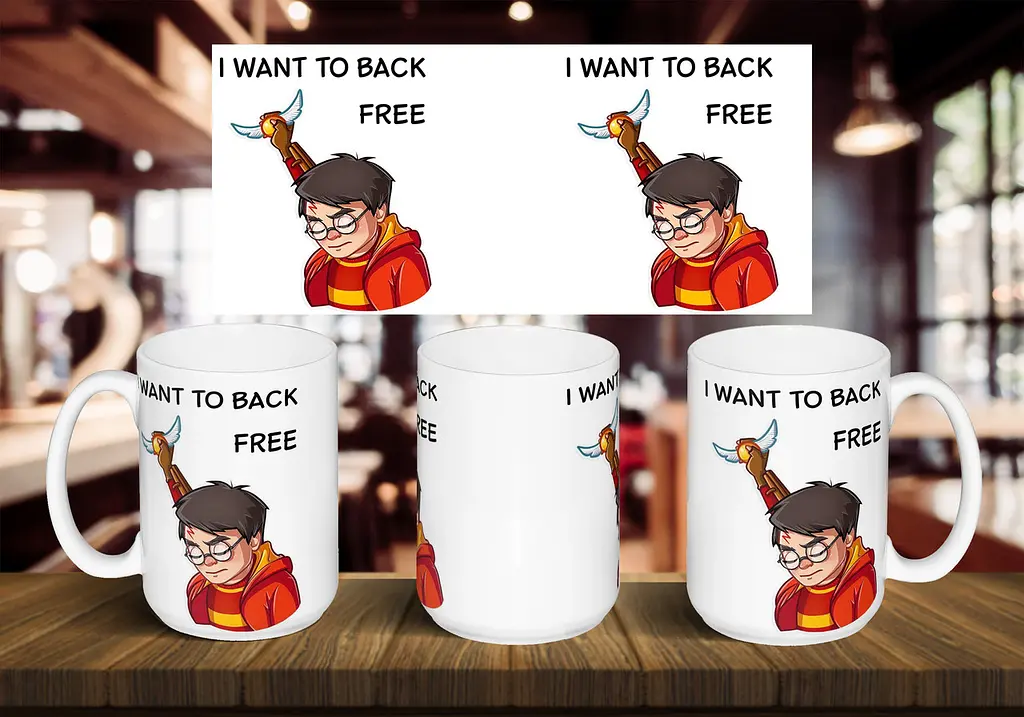 Чашка "Гаррі Поттер I want to back free" 425 мл Зелена