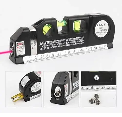 Лазерний рівень із вбудованою рулеткою нівелір Fixit Laser Level PR0 3 + Вимірювальний інструмент Wolfcraft Irregular Ruler - фото 6