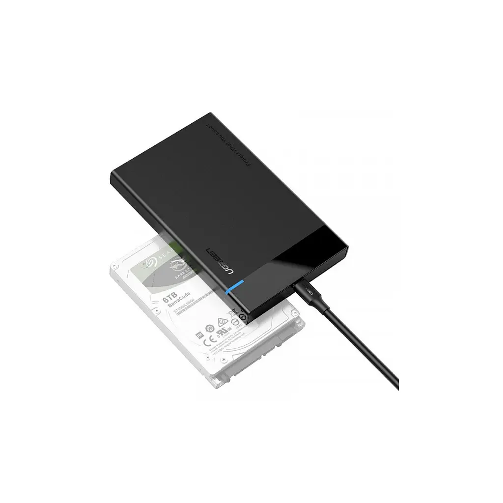Кишеня зовнішня UGREEN USB 3.1 to 2.5" HDD/SSD US221 black (50743) - фото 2