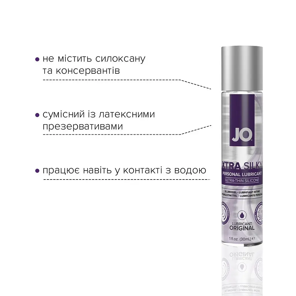 Лубрикант на силіконовій основі JO Xtra Silky Silicone (30 мл) - фото 3