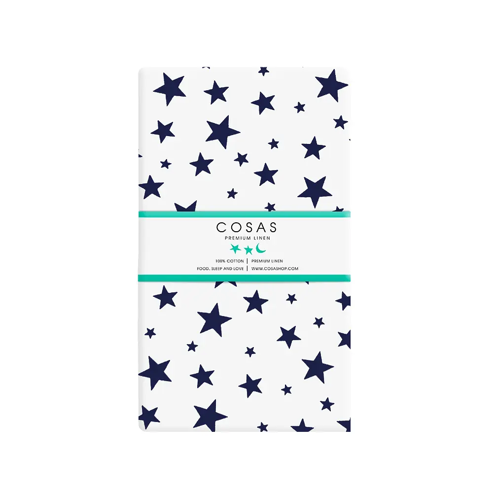 Набір простирадл на резинці Cosas DARK BLUE & STARS 60х120х12 см (SetSheet_DarkBlue_StarWBlue_120x60) - фото 2