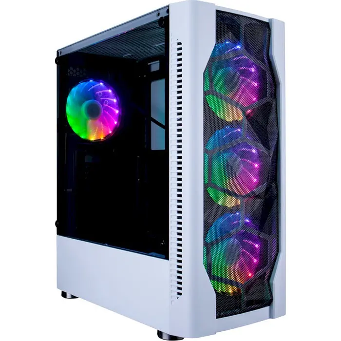 Корпус 1stPlayer D4-WH-4F1-W, білий, без БП, Midi Tower, ATX/Micro ATX/Mini ITX, 1xUSB 3.0/2xUSB 2.0, макс. CPU - 160 мм /