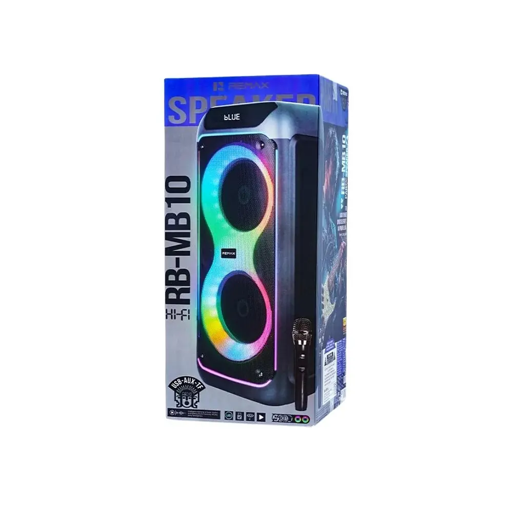 Портативна колонка REMAX RB-MB10 Party lighting Wireless Portable Speaker, 140W, Black - фото 3