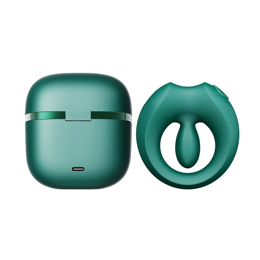 Ерекційне смарт-віброкільце Zalo Apis Turquoise Green, до 4 годин роботи, зарядний кейс - фото 11