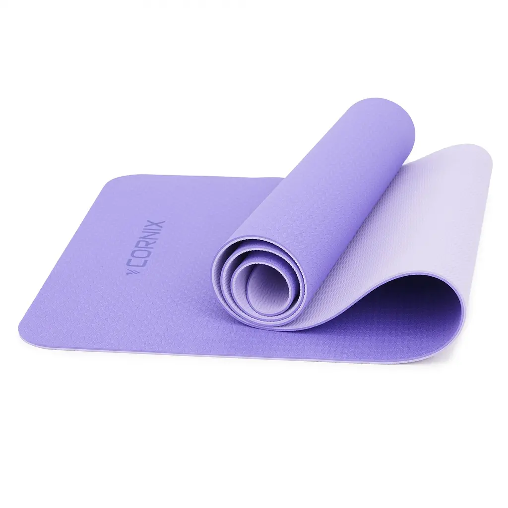 Килимок спортивний Cornix TPE 183 x 61 x 0.6 см для йоги та фітнесу XR-0004 Violet/Purple - фото 2