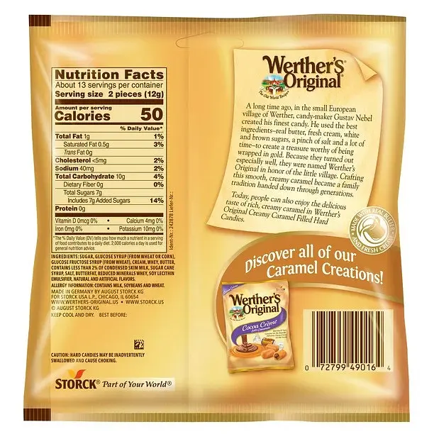 Цукерки Werther's Original Creamy Caramel Filled Candy 155g - фото 4