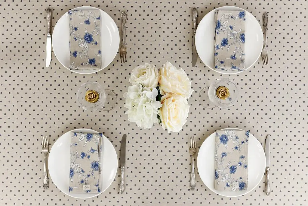 Скатерть Прованс Хозяйка Цветы 180х136 см синяя (31564) - фото 4