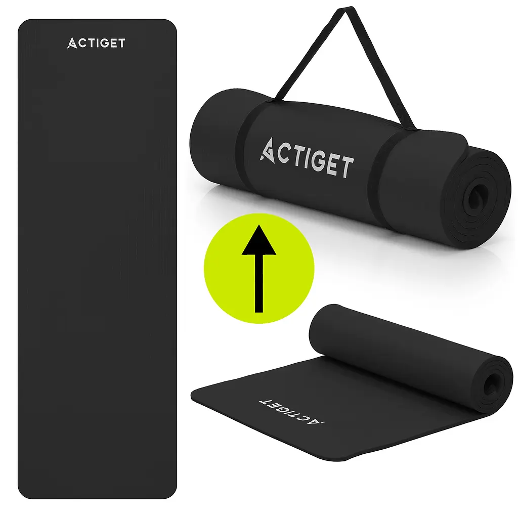 Килимок спортивний Actiget NBR 183 x 61 x 1 cм для йоги та фітнесу ACT0020 Black - фото 4