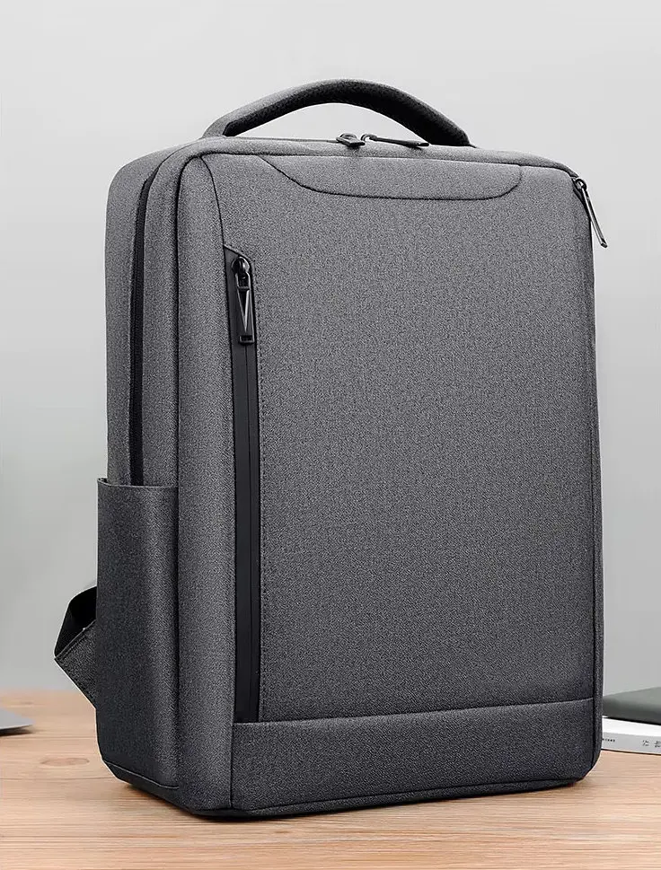 Рюкзак міський з кишенею для ноутбука Oumantu 2106-1 15,6 USB-порт Grey (IBN045S) - фото 2