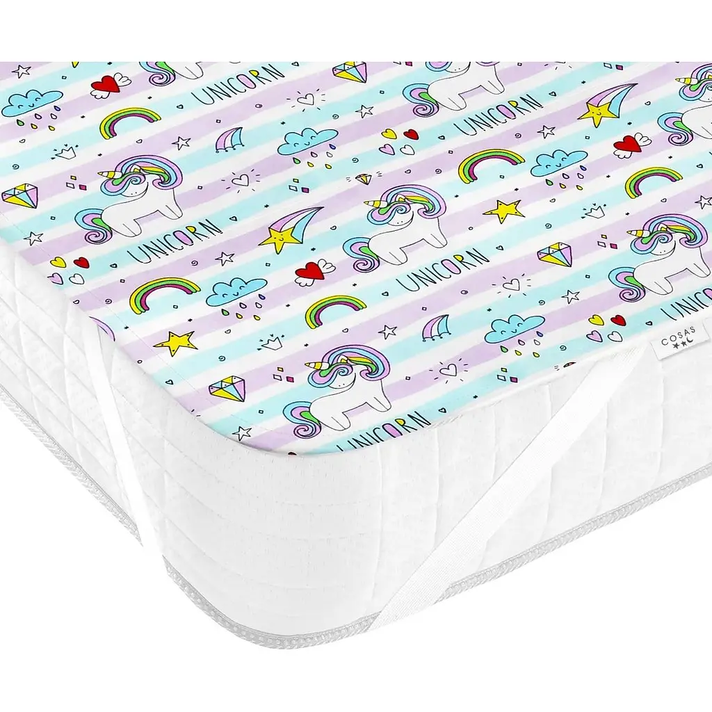 Наматрацник непромокаючий Cosas UnicornRainbow 70х120 см фіолетовий (WaterSheet_UnicornRainbow_120) - фото 3