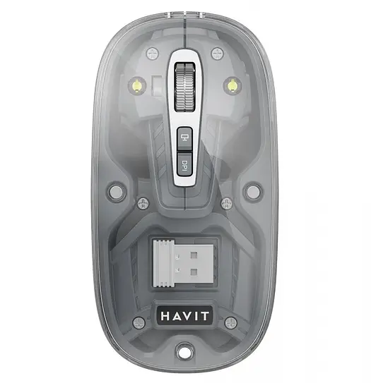 Бездротова миша дворежимна Havit MS62WB Pro Transparent сірий (HV-MS62WB Pro-TGY)