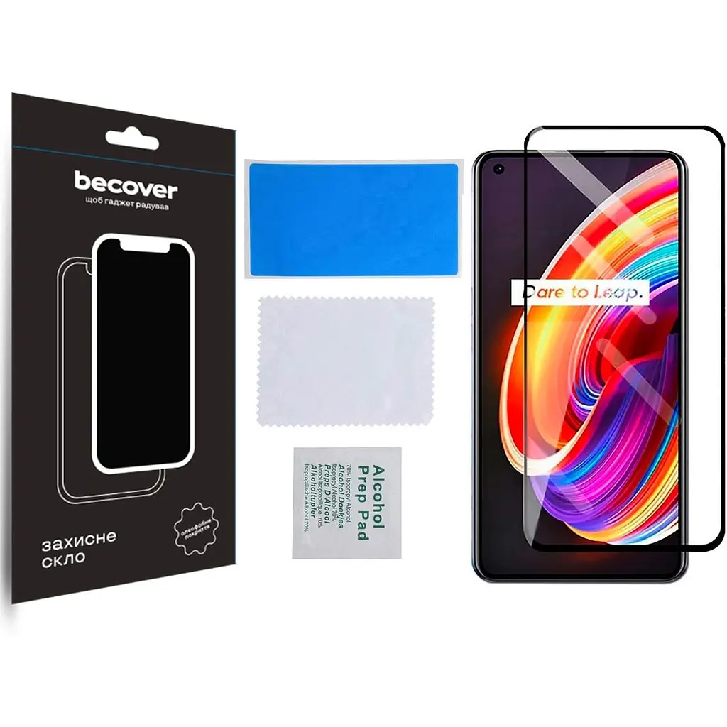 Защитное стекло BeCover для Realme 7 Pro Black (705655) - фото 2