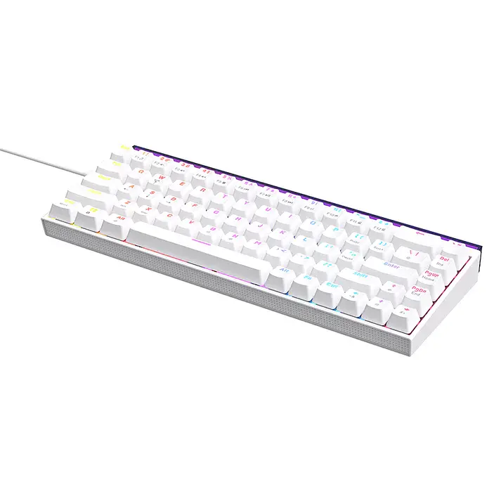 Игровая механическая проводная клавиатура Ajazz NK68 / Red Switch / 65% / RGB / White - фото 2
