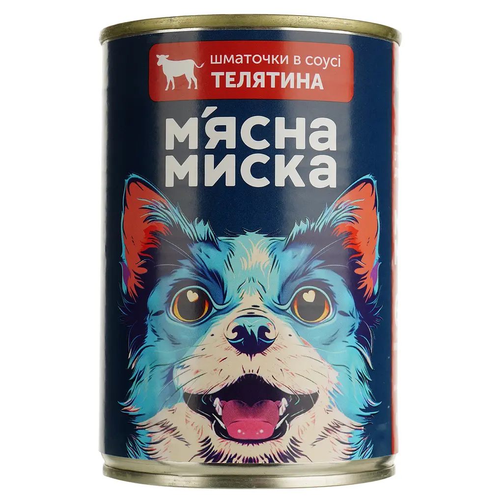 Влажный корм для собак М'ясна миска, кусочки в соусе с телятиной, 415 г - фото 2