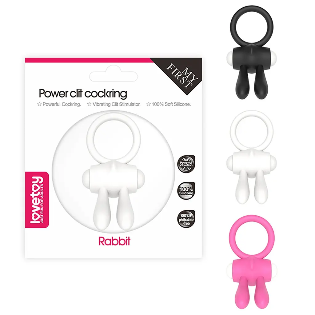 Эрекционное кольцо с вибрацией Lovetoy Power Clit 7.5 см белый - фото 8