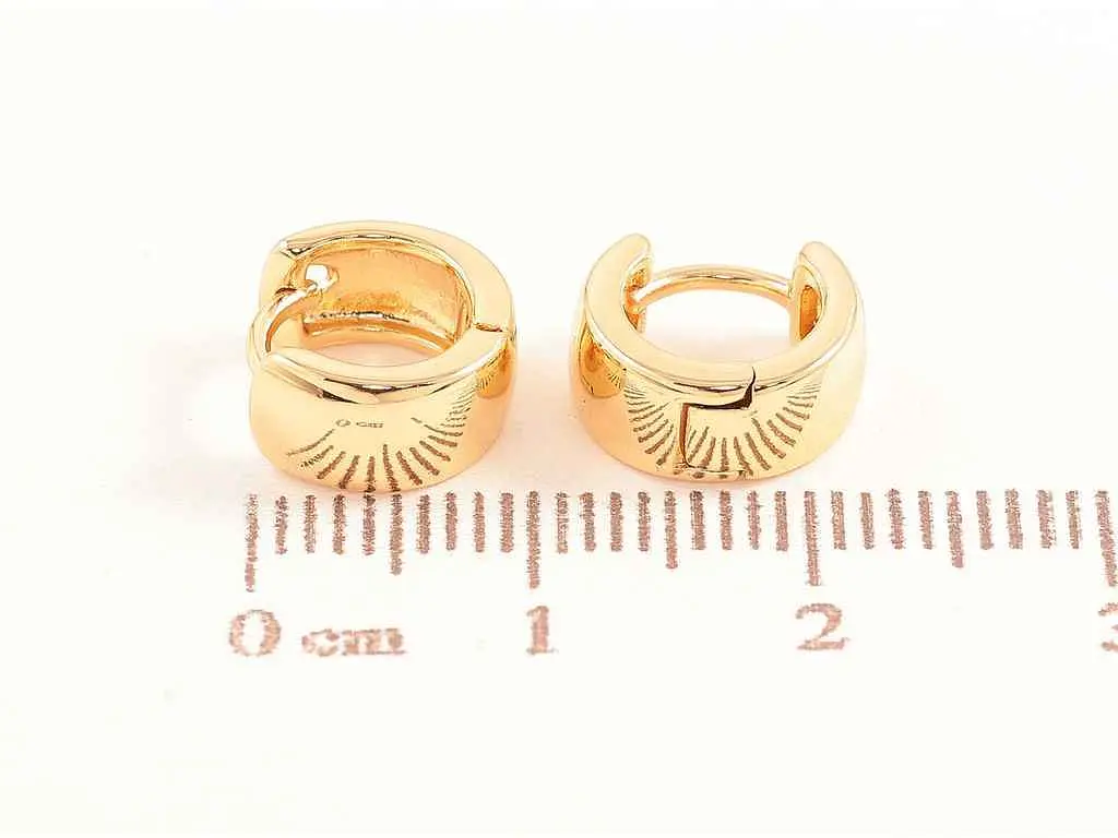 Сережки Xuping Позолота 18K колечка "Класика, шир. 5мм" ø 10мм (252420) - фото 2