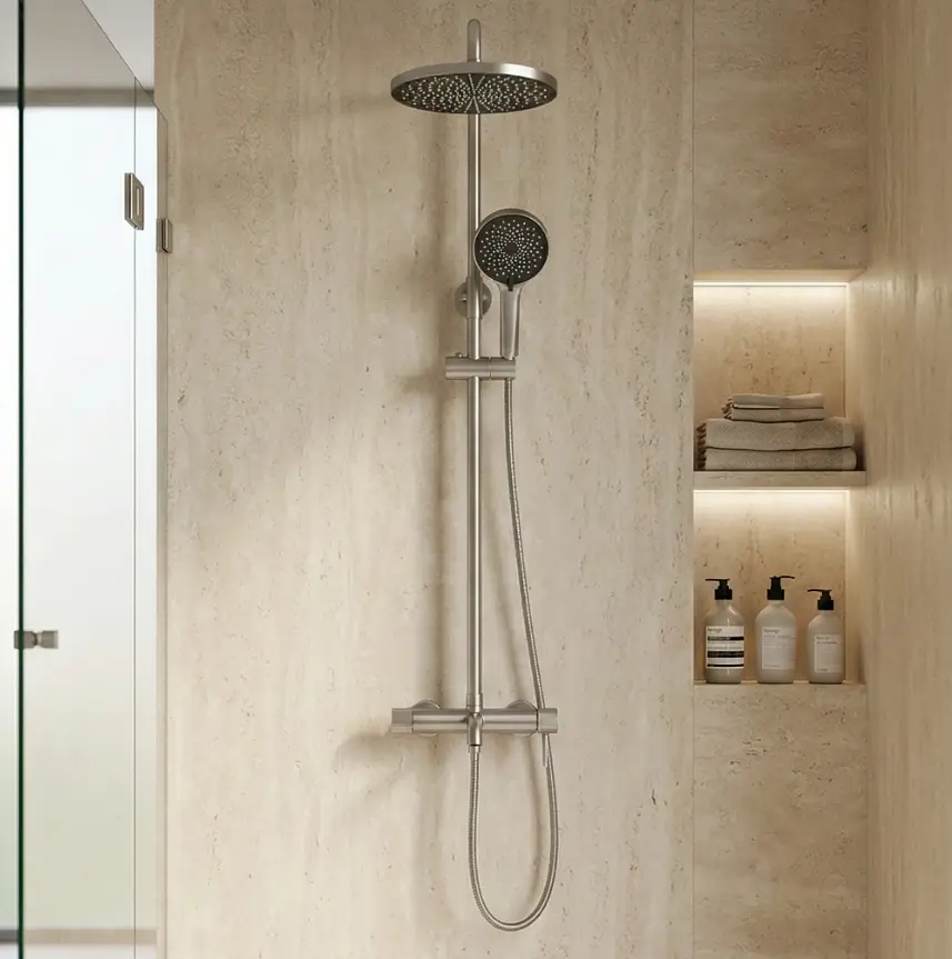 Душова система з виливом Rea Lungo Stripe nickel brushed REA-P9491 - фото 4