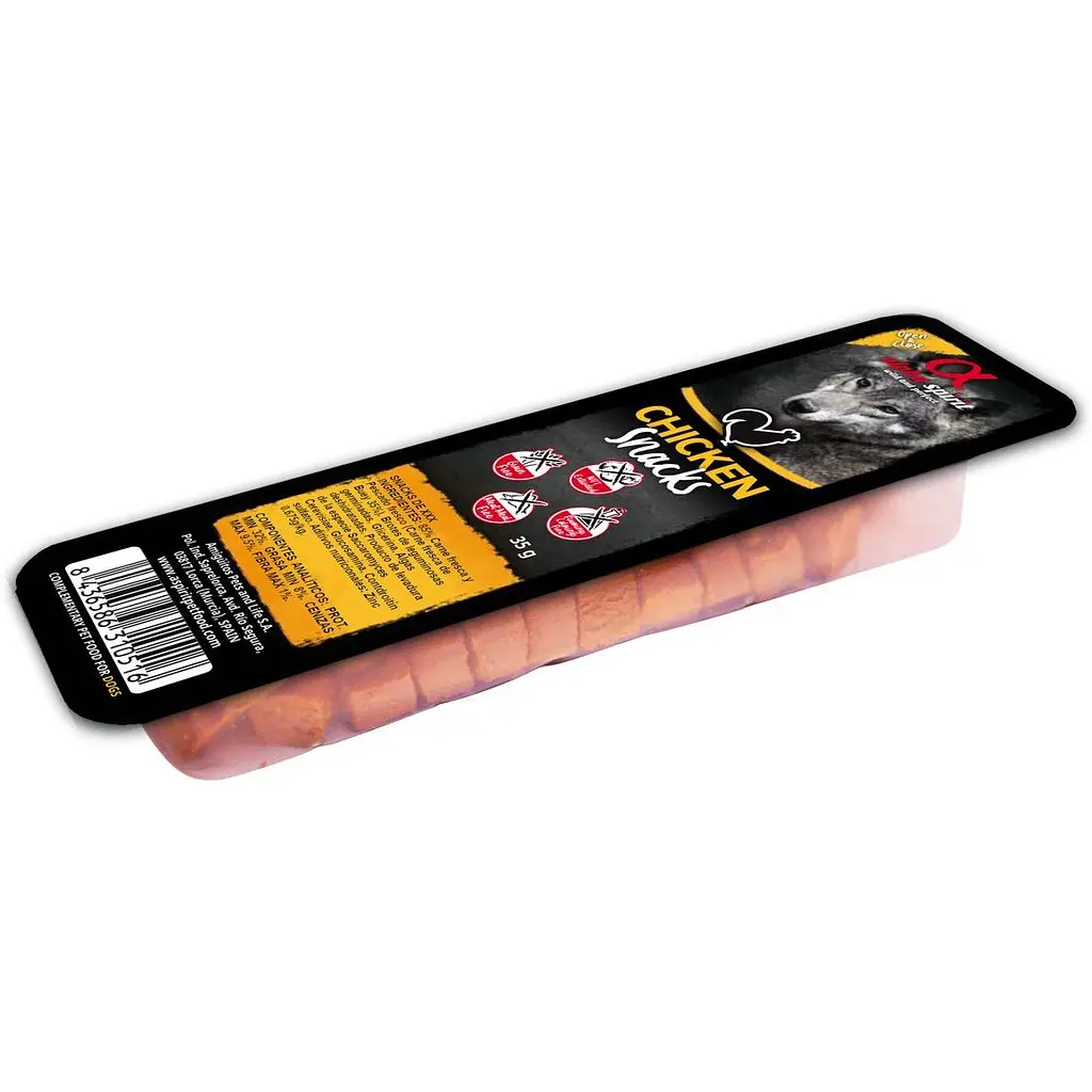 Полувлажное лакомство для собак Alpha Spirit Snacks Chicken, кубики с курицей, 35 г - фото 2