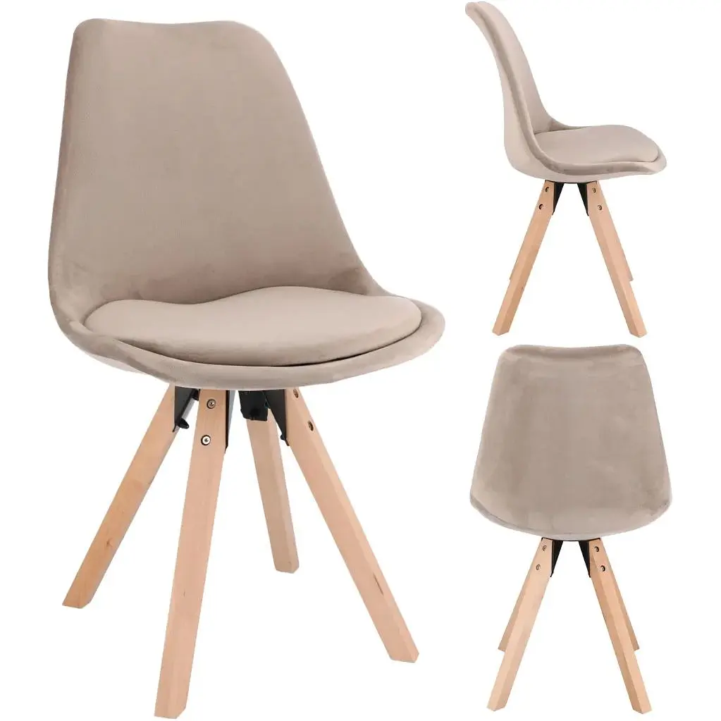 Туалетний столик Jumi Scandi LED + крісло Saida бежевий (шкіряні ручки) - фото 6