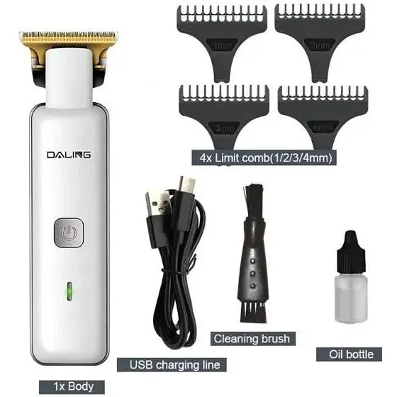 Триммер мужской аккумуляторный Daling DL-1570 5 Вт Белый - фото 2