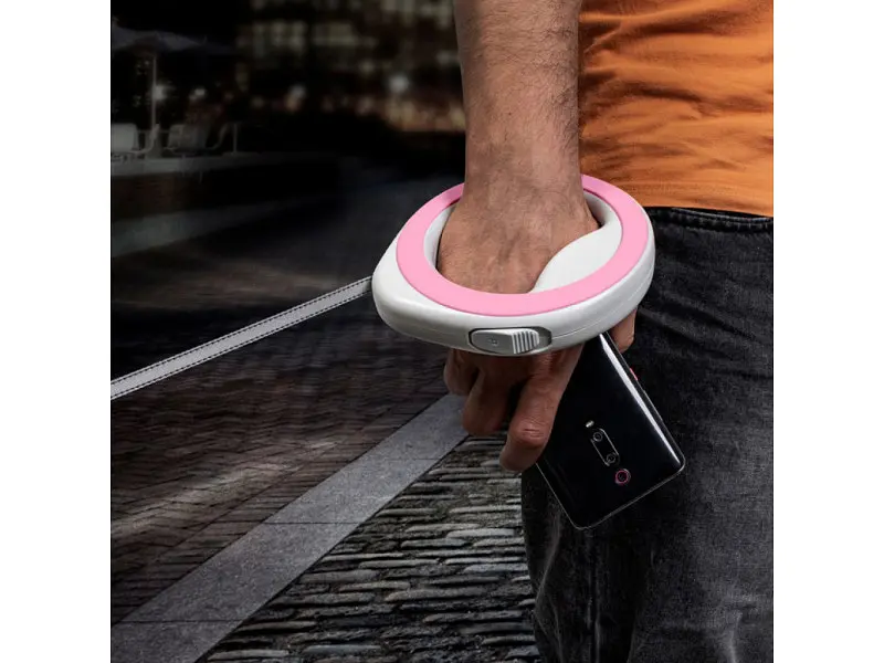 Поводок для собак WAUDOG R-leash светоотражающая лента XS-M до 40 кг 2.9 м розовый (81277) - фото 8