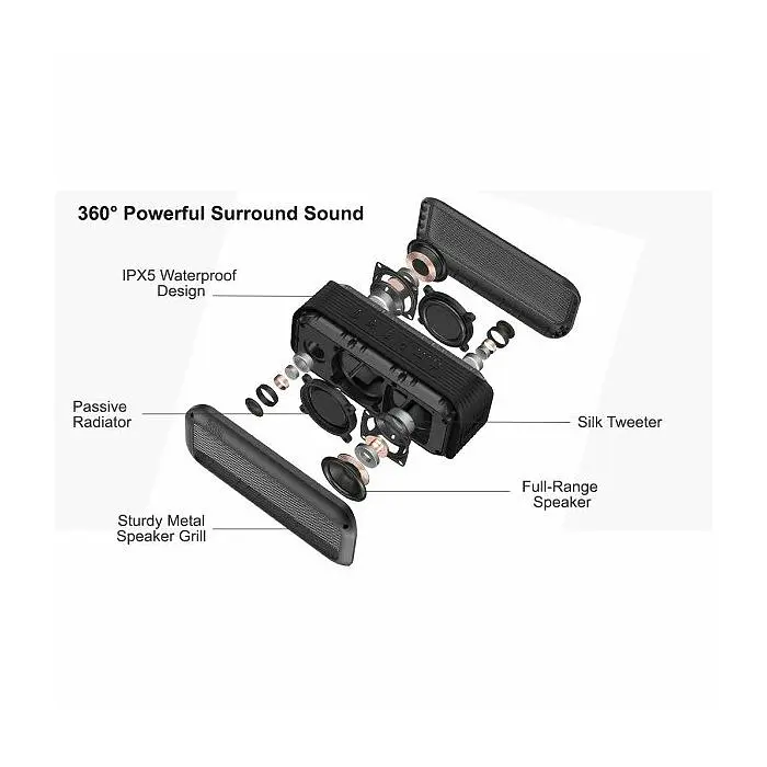 Портативна Bluetooth колонка Divoom Voombox Rock 30W Black - фото 5