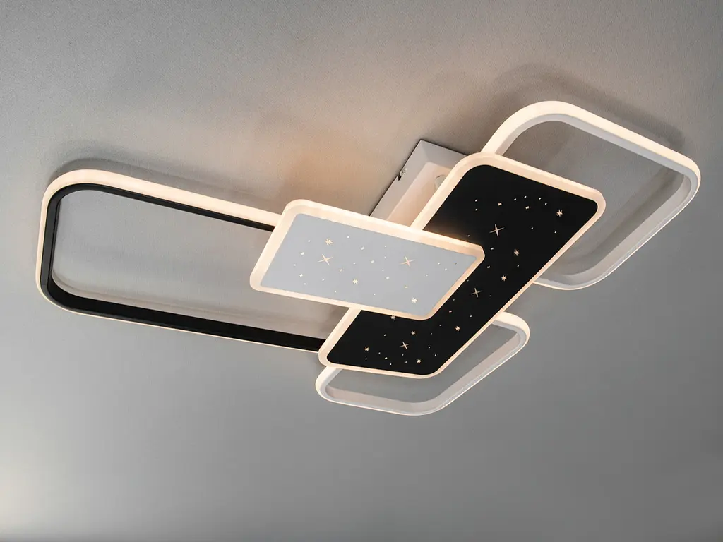 Стельова люстра LED LDiasha 2449WH+BK mmer 2449WH+BK, 105Вт, білий+чорний, з ефектом зоряного неба, для коридору, вітальні, - фото 2