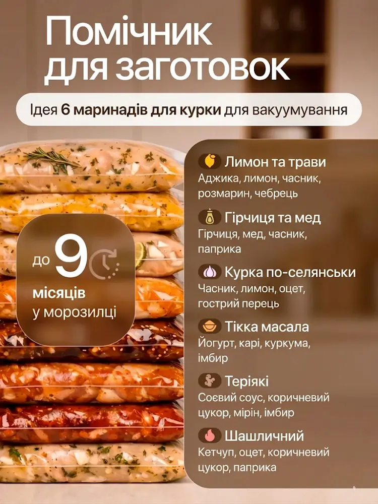 Вакууматор для продуктів Zepline 200 Вт Кухонний вакуумний пакувальник, Вакууматор для їжі, Вакуматор з рулоном та пакети для вакуумування - фото 4