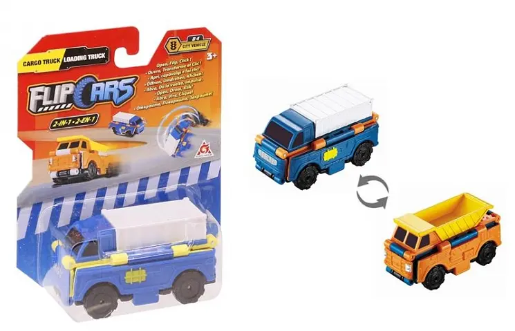 Машинка-трансформер Flip Cars Вантажівка і Навантажувач, 2 в 1, 8 см (EU463875-12) - фото 3