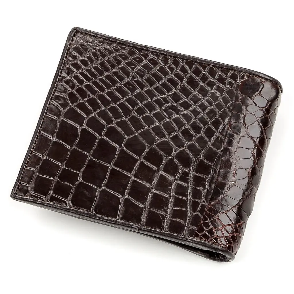 Портмоне CROCODILE LEATHER 18196 з натуральної шкіри крокодила Коричневе - фото 2