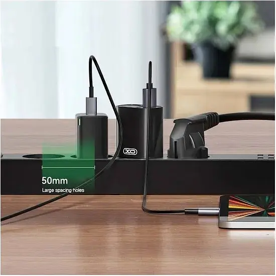 Мережевий фільтр XO Wl10 4USB Function Socket 1.8 м Black [94406] - фото 3