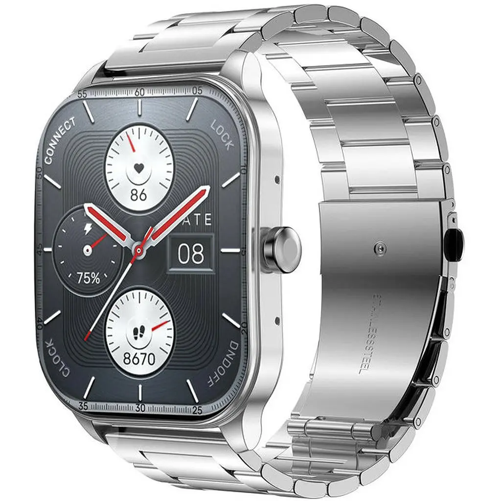 Умные часы с металлическим ремешком Amazfit Pop 3S Metal Silver (Metallic Strap) - фото 5