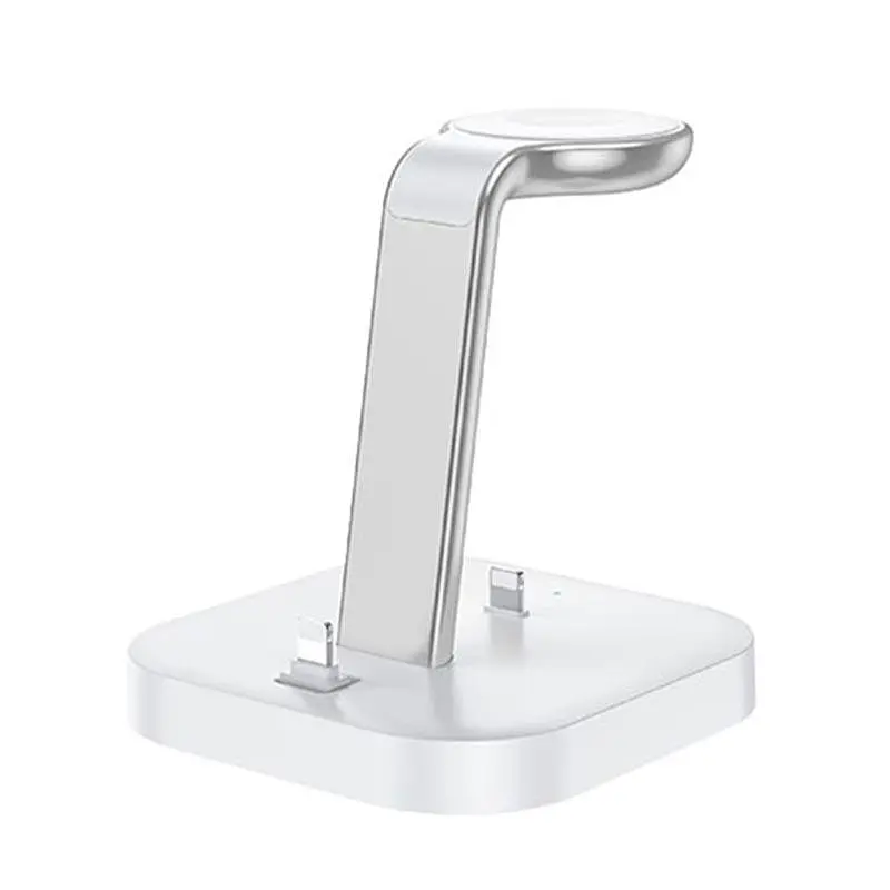 Зарядка беспроводная — подставка HOCO CW43 Graceful 3-in-1 charger черная - фото 3