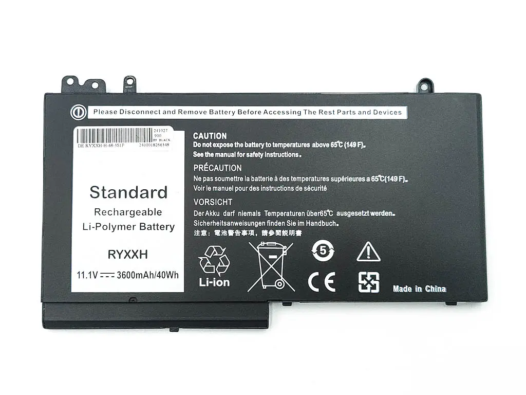 Акумулятор для ноутбука Dell RYXXH Latitude 12 E5250, E5450, E5550, Latitude 11 3150, 3160, 3550 (11.1V 3600 mAh 40Wh) - фото 2
