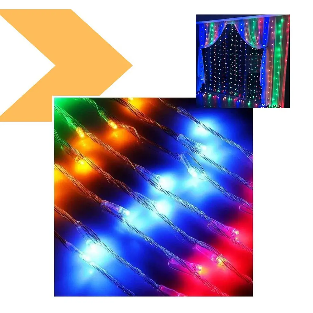 Гірлянда-штора різнокольорова 2x2м 160LED від мережі XPRO (46831-_230) - фото 8