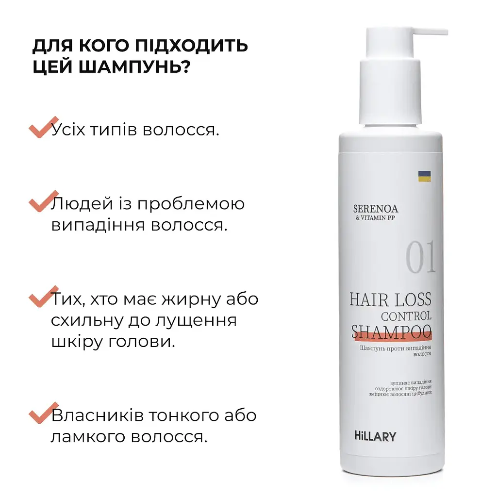 Комплекс проти випадіння волосся Serenoa & РР Hair Loss Control Hillary - фото 2