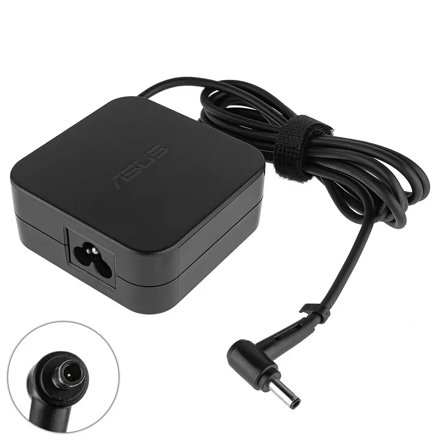 Блок живлення для ноутбука Asus 19V, 3.42A, 65W, 4.5x3.0-PIN, black, квадратний корпус, під Asus PU500 series, B400A, B400VC, BU400 (без кабеля) (0A001-00041300) - фото 2