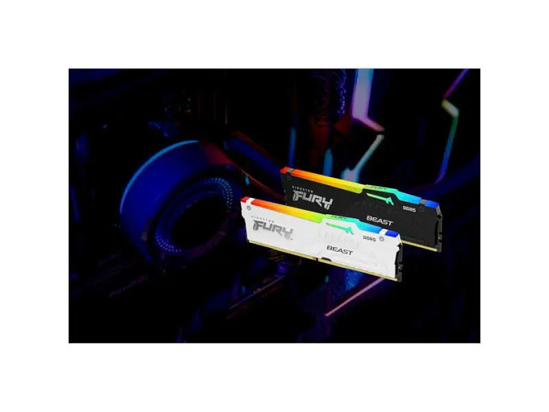 Пам'ять для настільних комп'ютерів Kingston FURY 16 GB (2x8GB) DDR5 5200 MHz Beast RGB White (KF552C40BWAK2-16) - фото 5