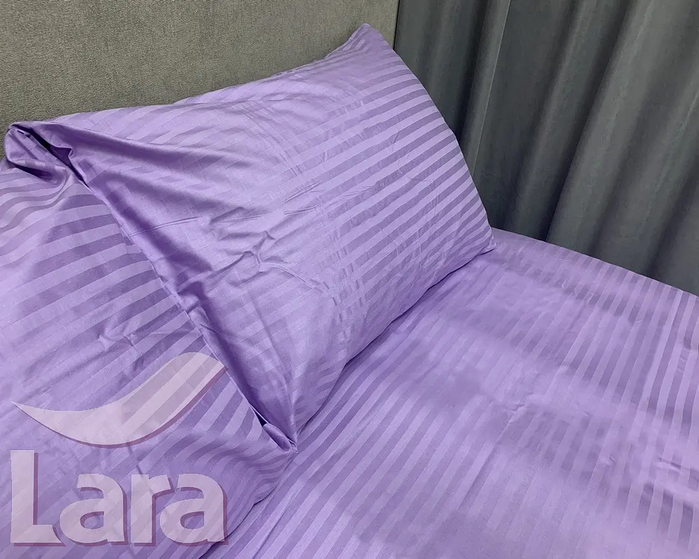 Постільна білизна LARA сатин-страйп Lavender d13007s сімейна - фото 5