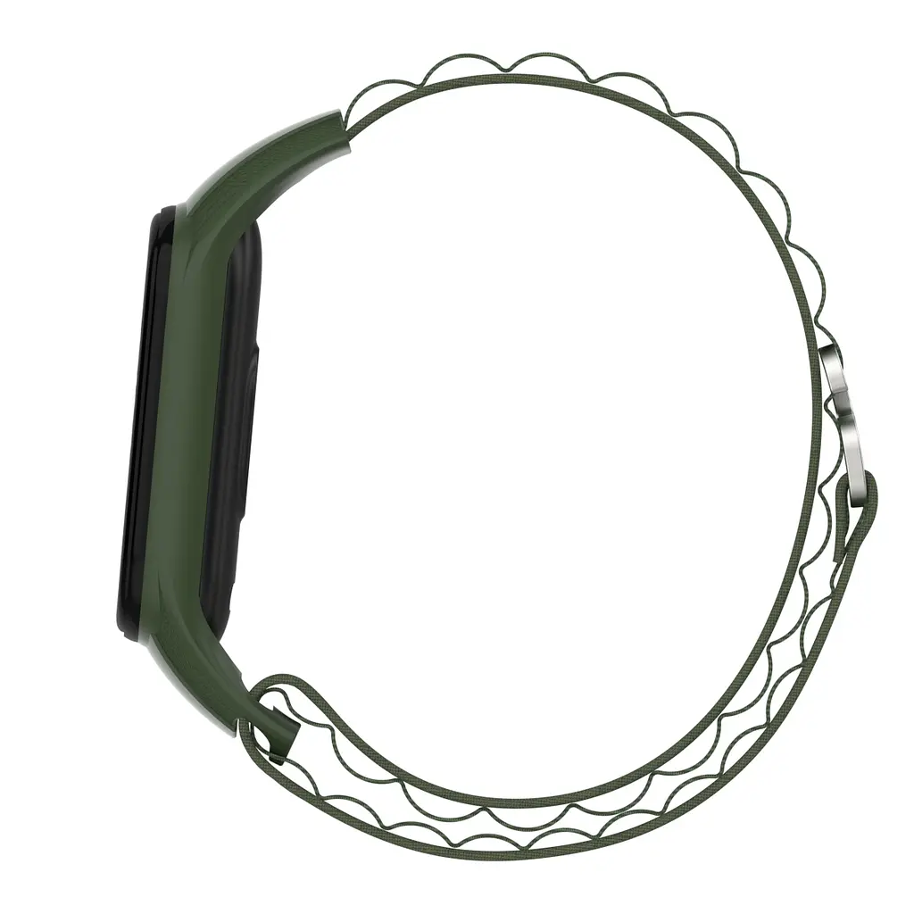 Ремінець для Xiaomi Mi Band 7/6/5/4, зелений, AlpinaStyle Band, тканинний поліестеровий ремінець для фітнес браслета, дихаючий, для активного відпочинку та спорту, ArmorStandart (ARM64988) - фото 5