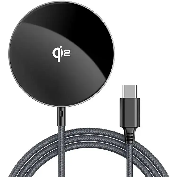Бездротовий зарядний пристрій ACEFAST E24 QI2 desktop magnetic wireless charger with cable, Metal Gray (6974316284758)