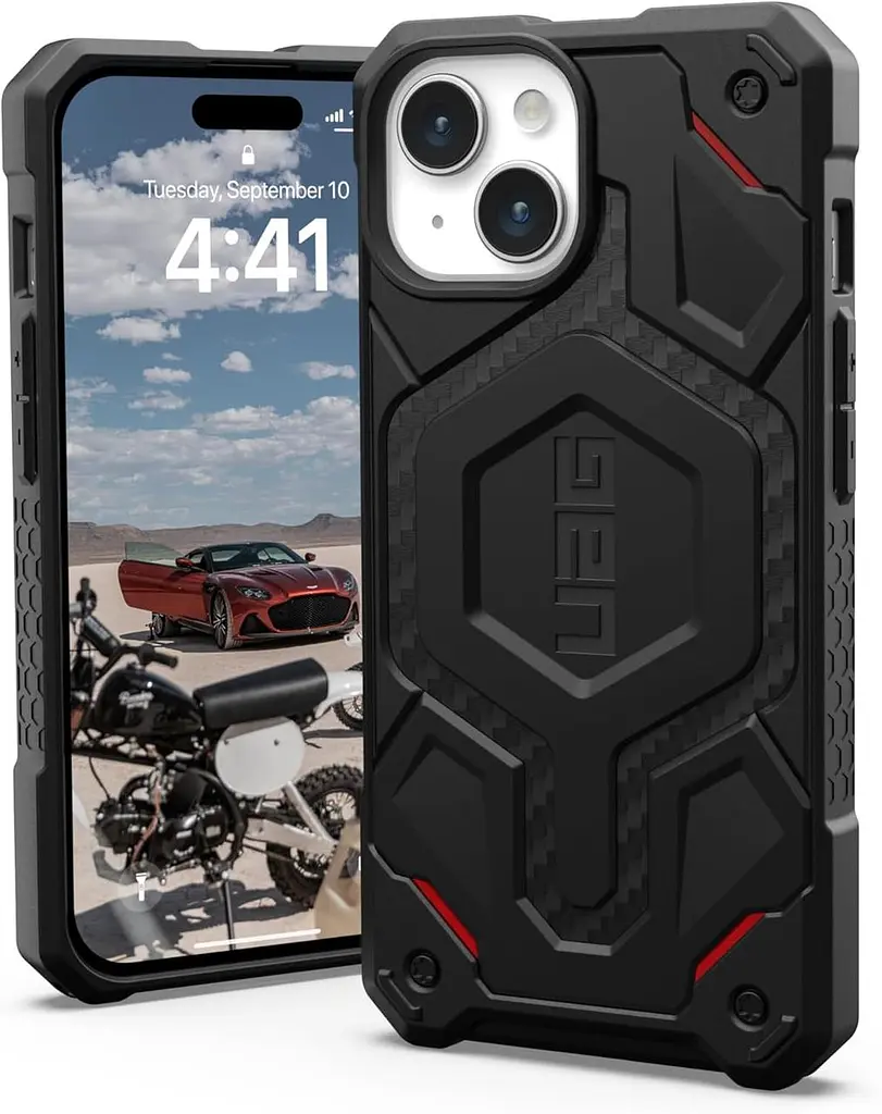 Чохол протиударний UAG Monarch Pro MagSafe для iPhone 15 (6.1") Carbon Fiber 1143401F4242 - фото 10