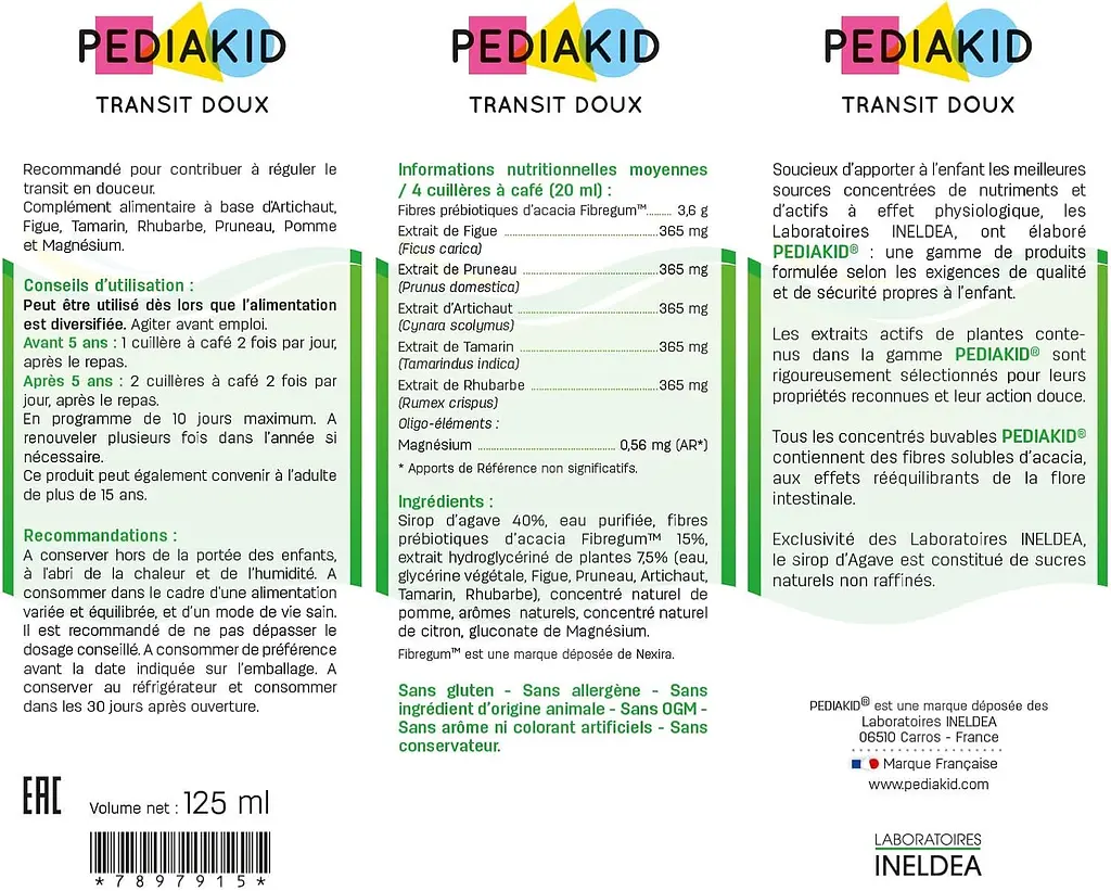 Сироп от запоров Pediakid Transit Doux 125 мл - фото 2