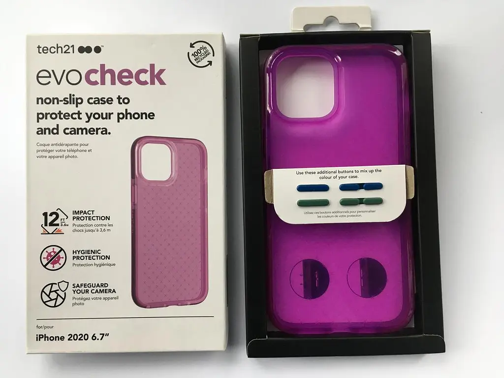 Протиударний чохол з антимікробним покриттям Tech21 Evo Check для iPhone 12 Pro Max (6.7") Mystical Fuchsia - фото 10