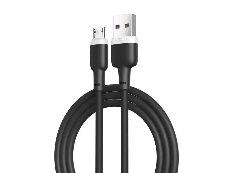 Кабель XO microUSB NB208 Liquid Silicone 2.1A/1m Black