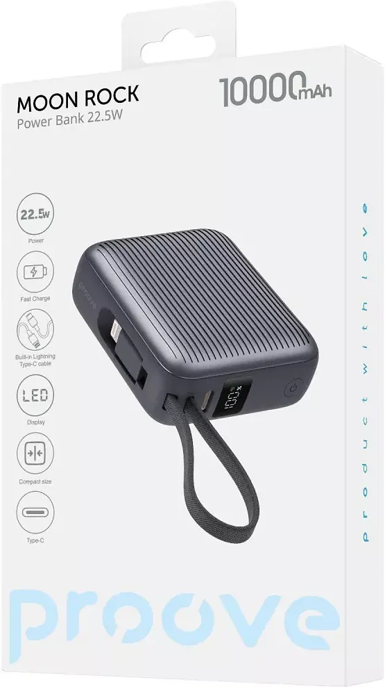 Портативний акумулятор Proove Moon Rock 22.5W 10000mAh gray (PBM122012105) - фото 3
