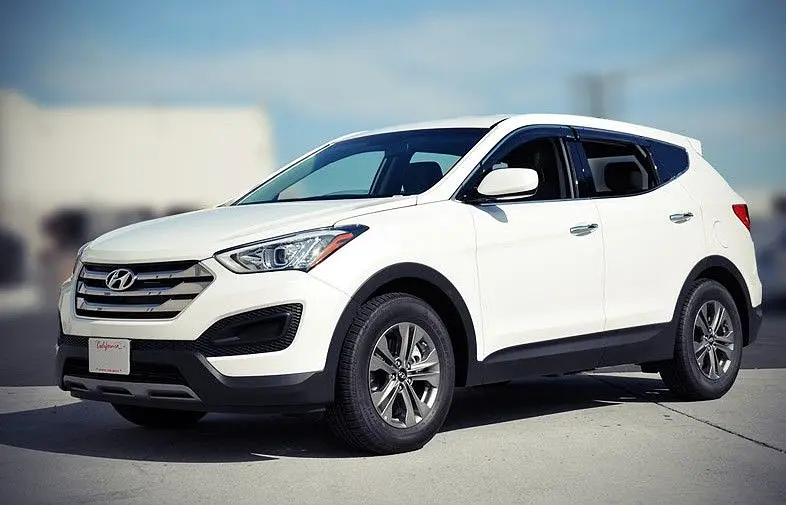 Дефлектори вікон вітровики для Hyundai Santa Fe 2012- Хром Молдингом - фото 2