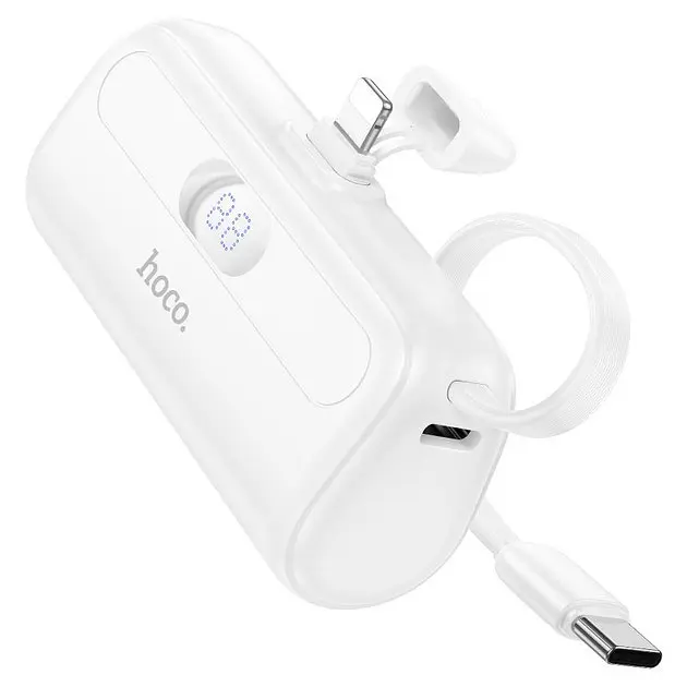 Акумулятор зовнішній із вбудованим кабелем Hoco J116 Pro Pocket Lightning вихід 5000mAh - фото 2