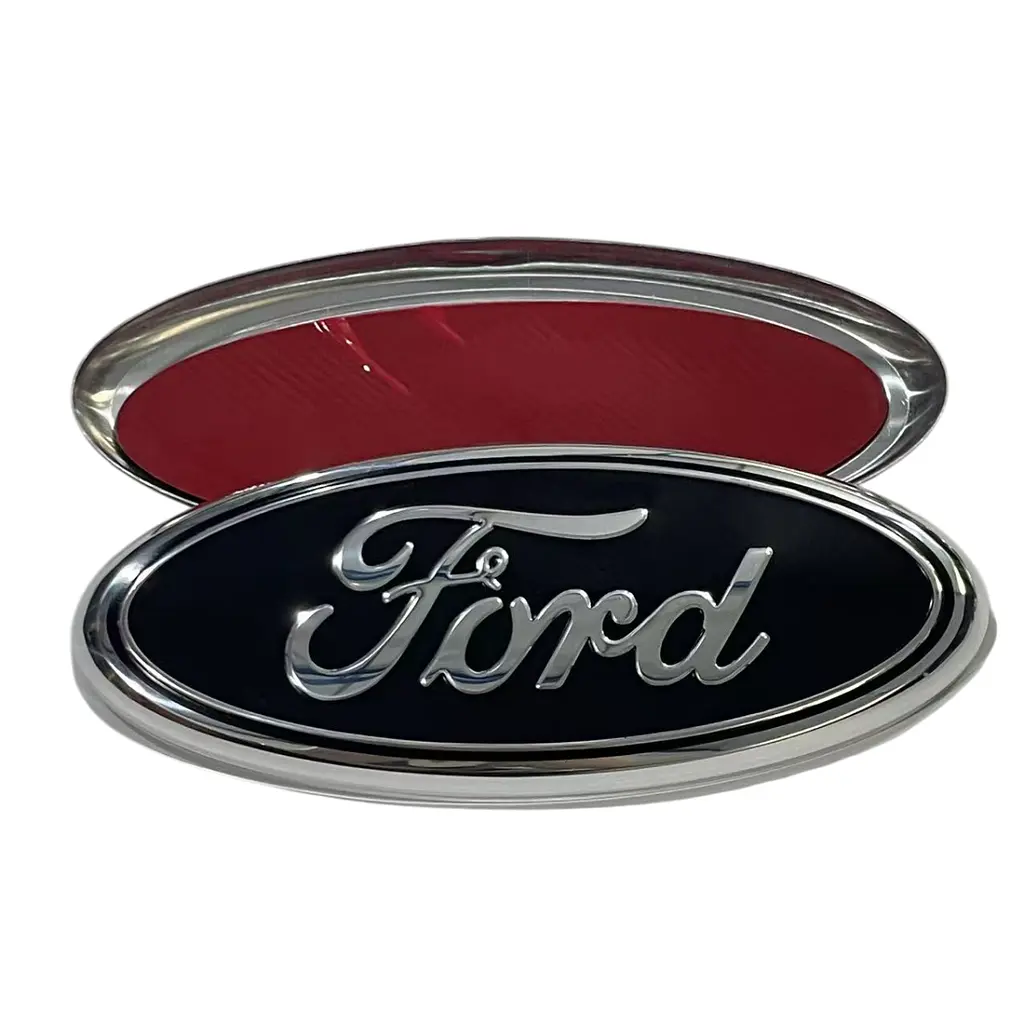 Емблема Ford чорна+хром 150x60мм пластик+метал (на скотчі) OEM 1108560 - фото 2