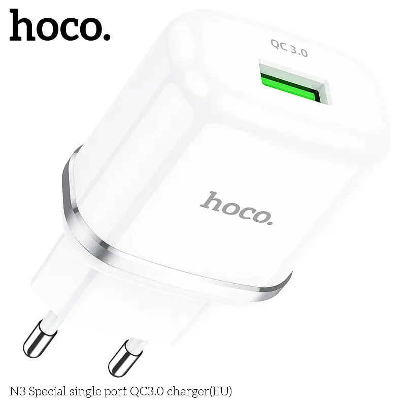 Адаптер живлення HOCO N3 Special FCP AFC 1 USB 18W QC 3.0 (Safety Certified) білий - фото 7